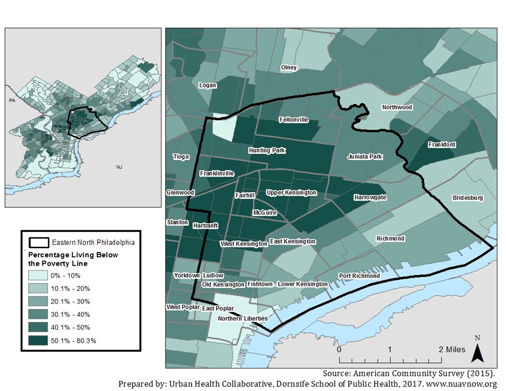FIGURE 4: Rate of Poverty in Eastern North Philadelphia by Census Tract 